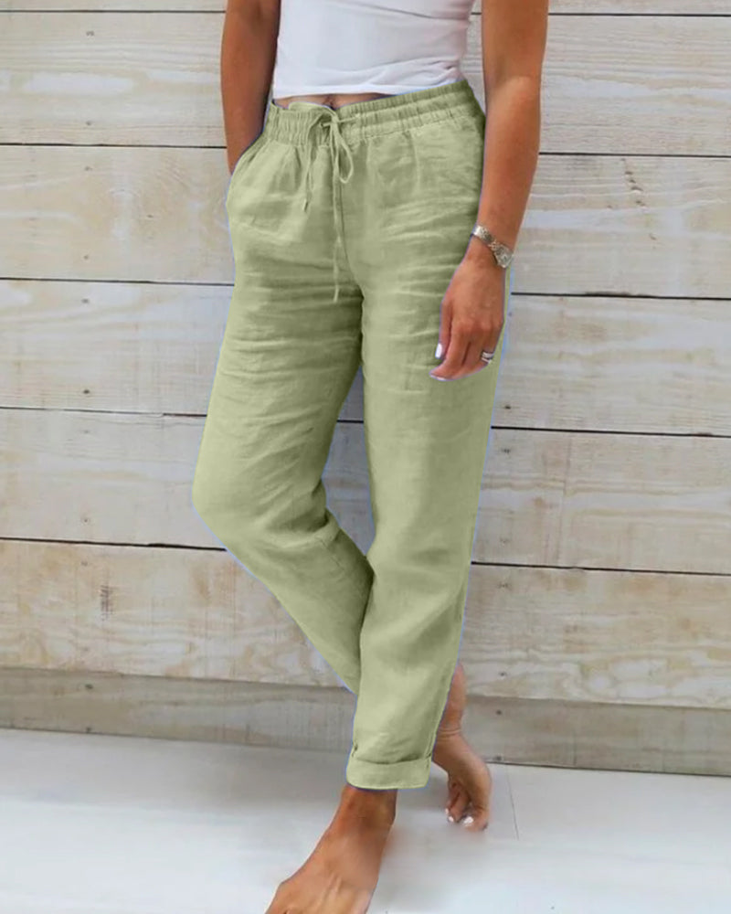 Harper Quinn™ | Cotton-Linen Trousers