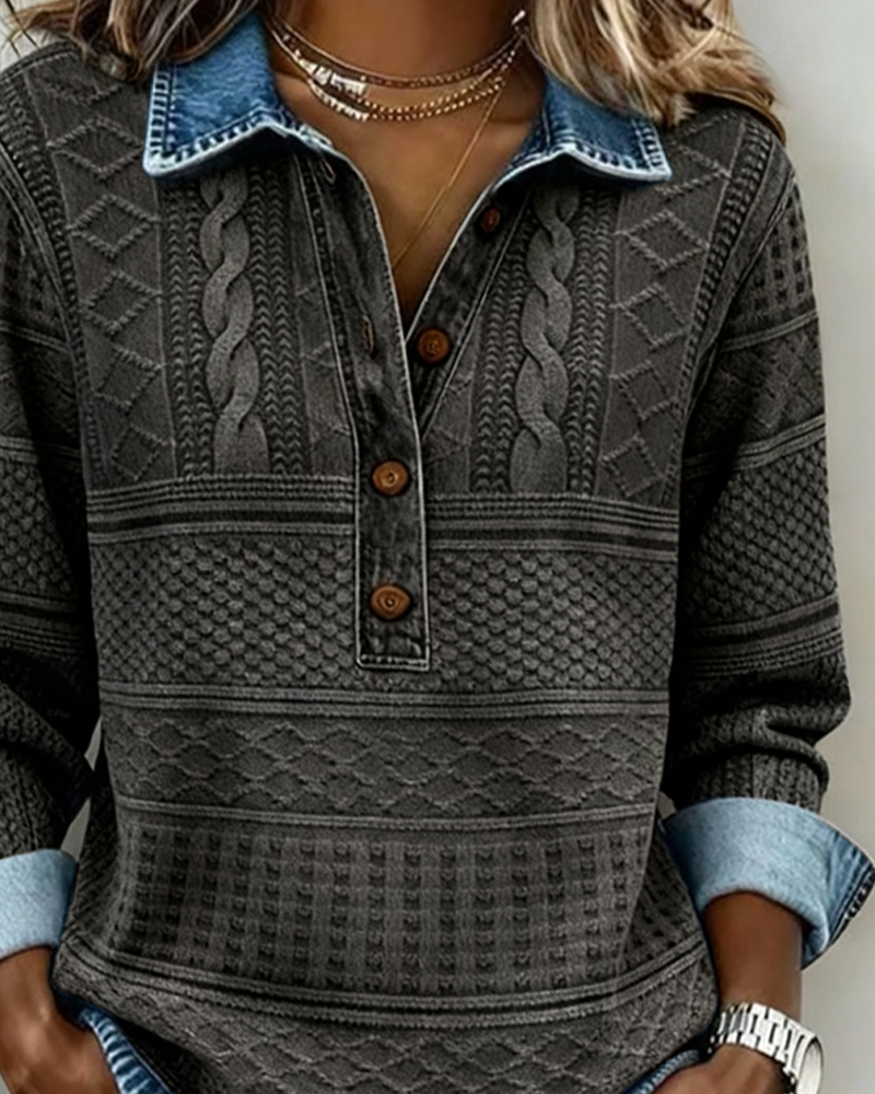 Eadoline™ | Cozy Button-Up Sweatshirt
