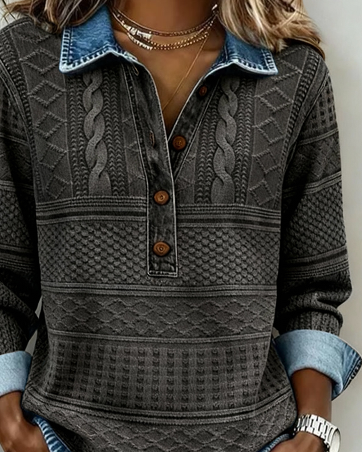 Eadoline™ | Cozy Button-Up Sweatshirt