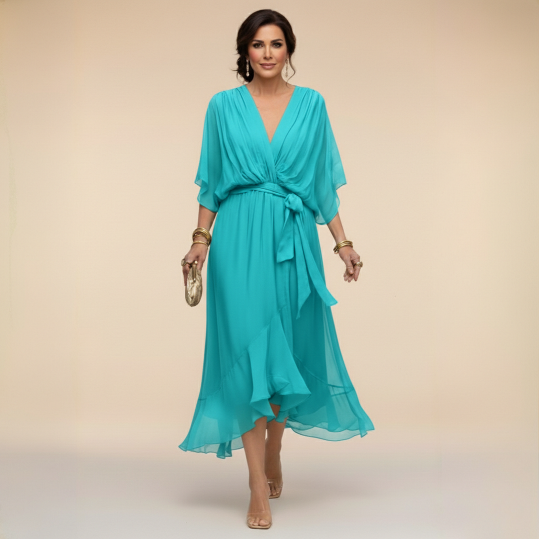 Elenir™ | Chiffon V-Neck Dress