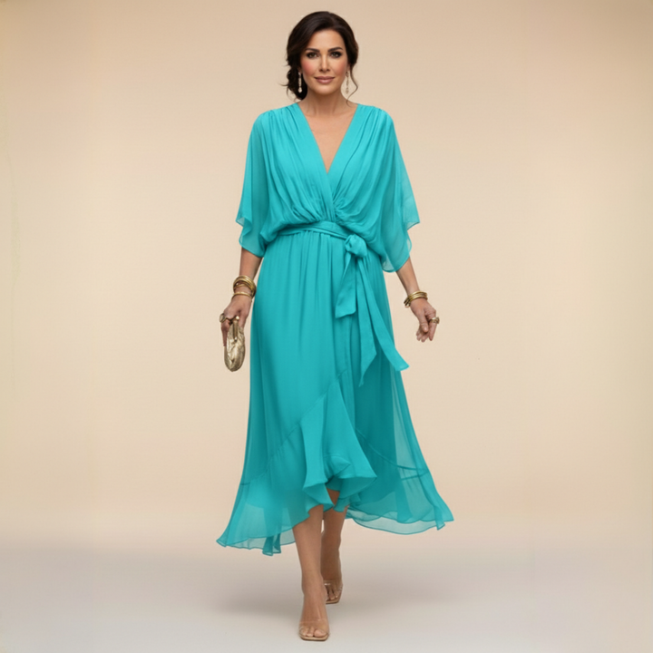 Elenir™ | Chiffon V-Neck Dress