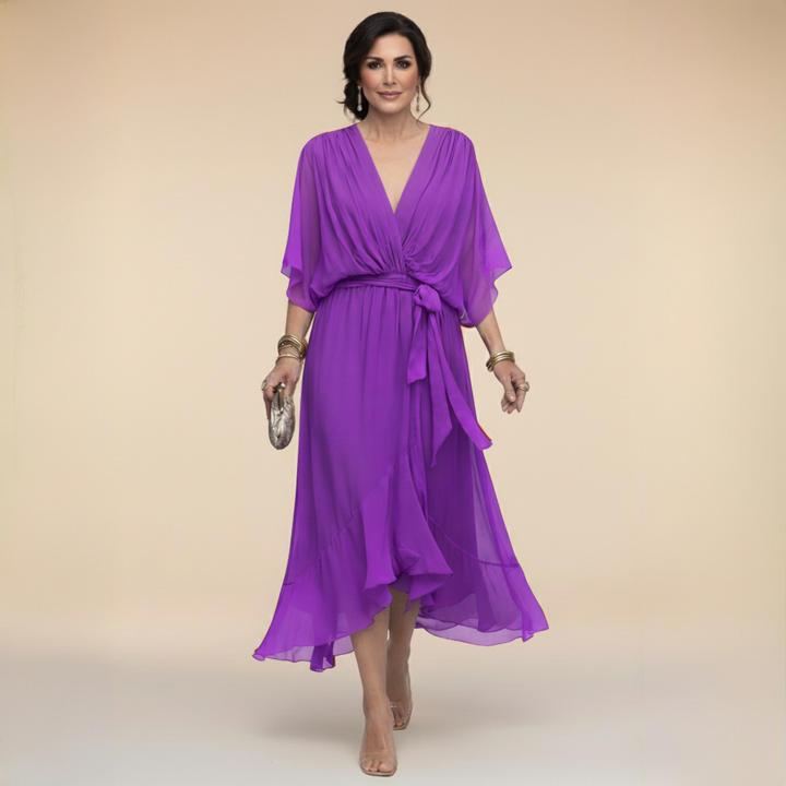 Zorina™ | Vestido de gasa con cuello en V