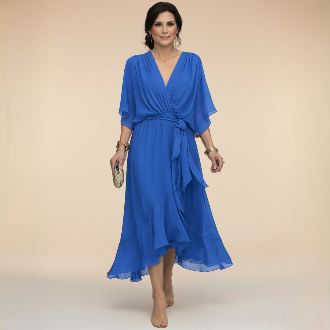 Zorina™ | Vestido de gasa con cuello en V