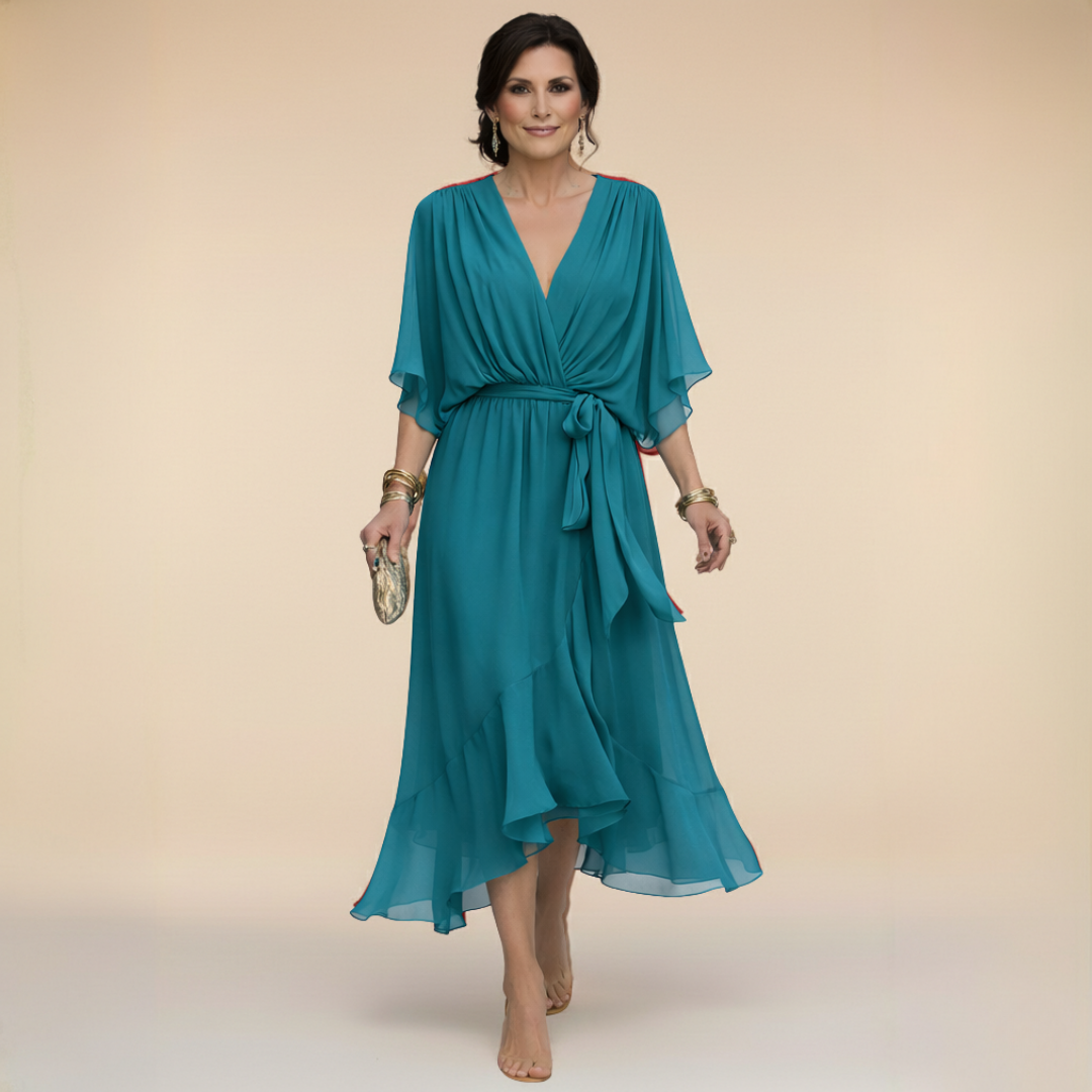 Zorina™ | Vestido de gasa con cuello en V
