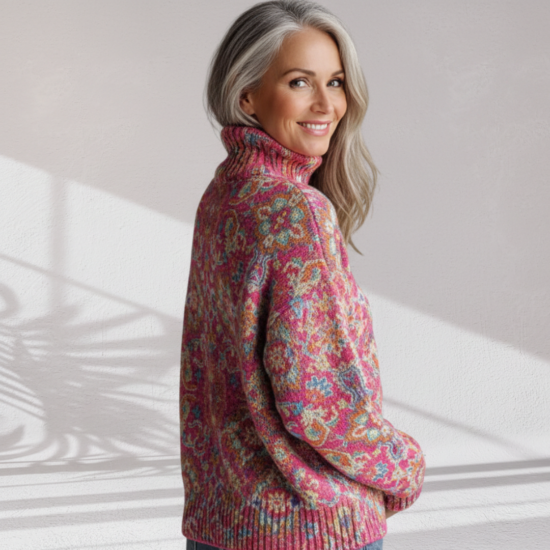 Daniella™ | Floral Knit Turtleneck
