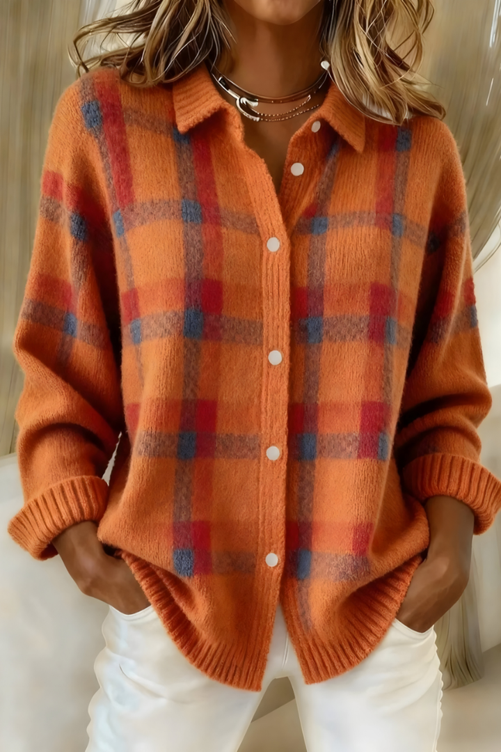 Dawn™ | Soft Check Knit Cardigan