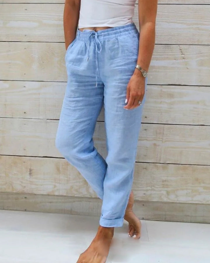 Harper Quinn™ | Cotton-Linen Trousers