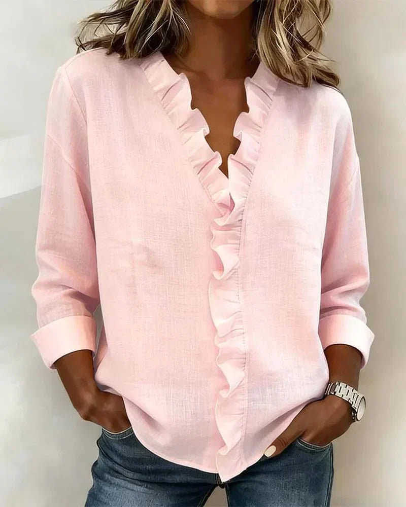 Bryanna™ | Ruffle V-Neck Blouse