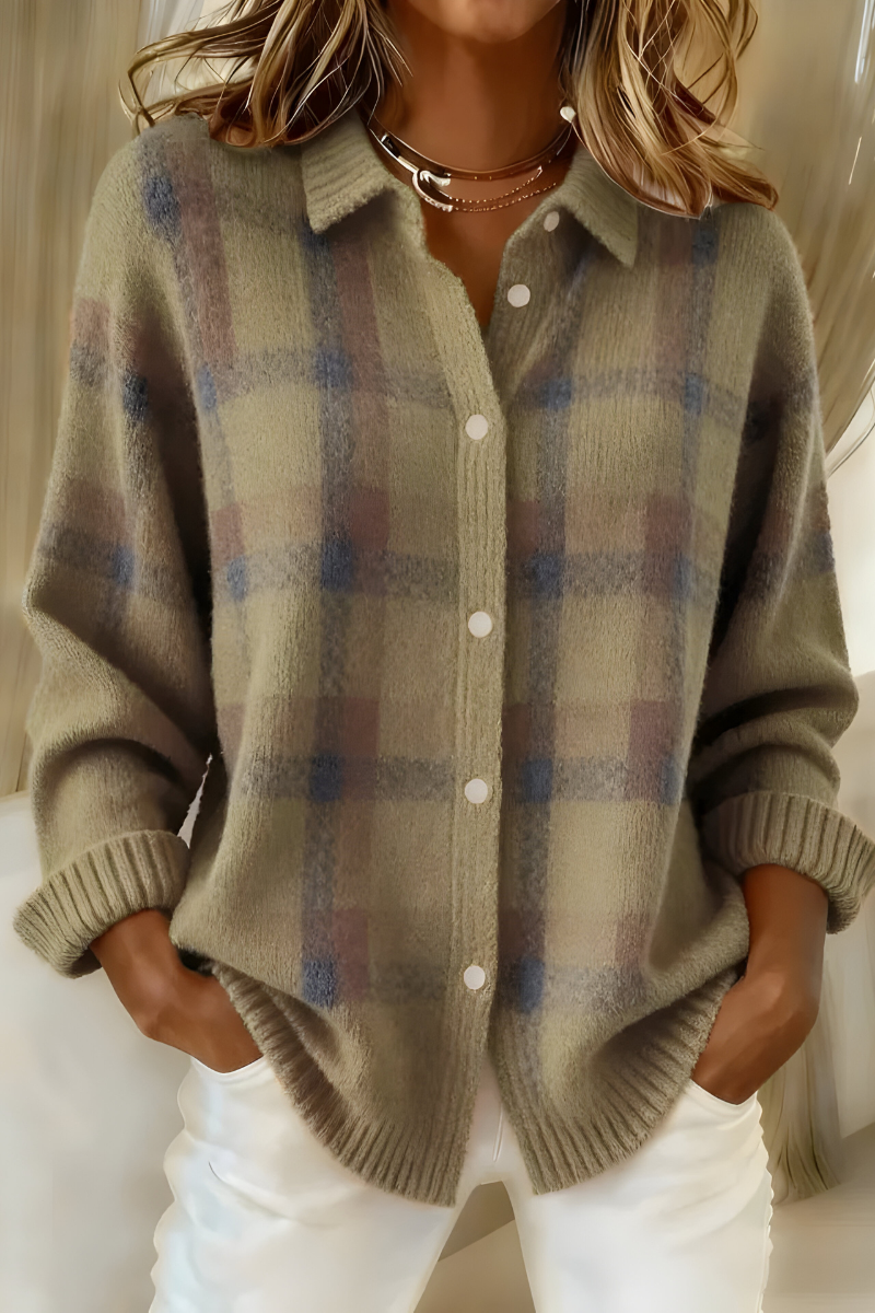 Dawn™ | Soft Check Knit Cardigan