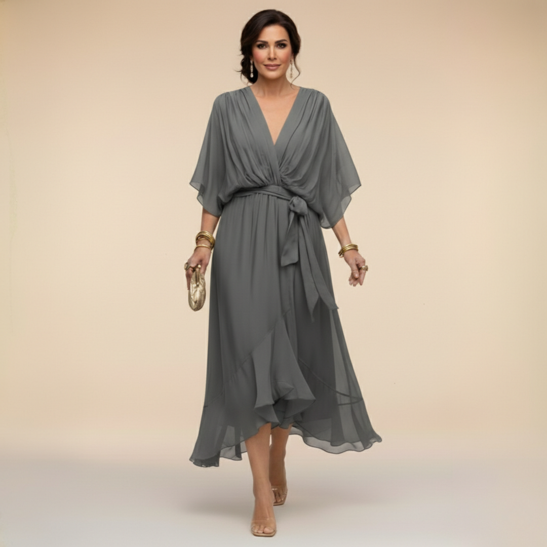 Elenir™ | Chiffon V-Neck Dress