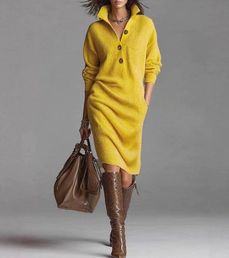 Andrea™ | Cozy Knit Midi Dress