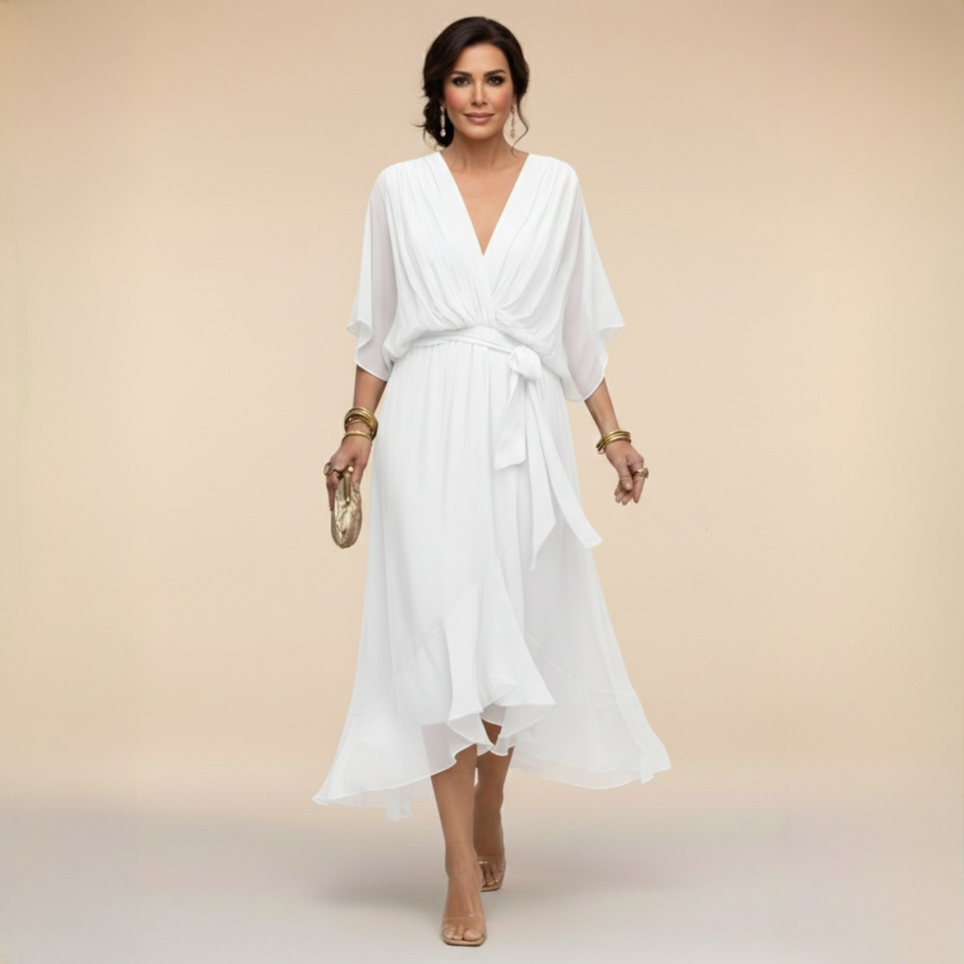 Elenir™ | Chiffon V-Neck Dress