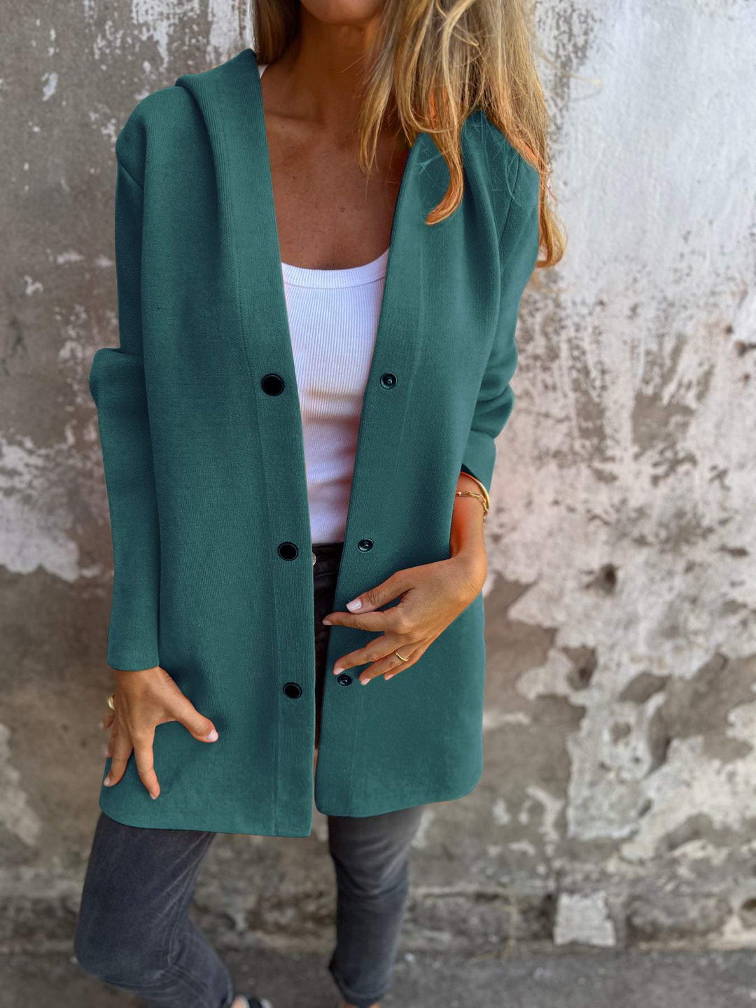 Sara™ | Hooded Button Cardigan