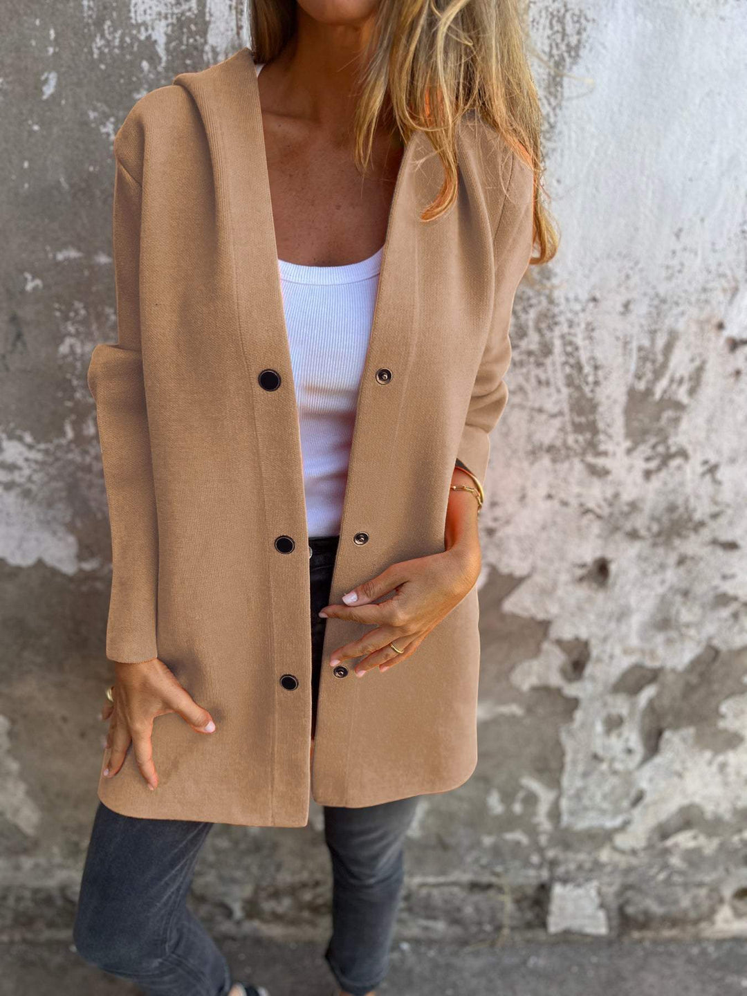 Sara™ | Hooded Button Cardigan