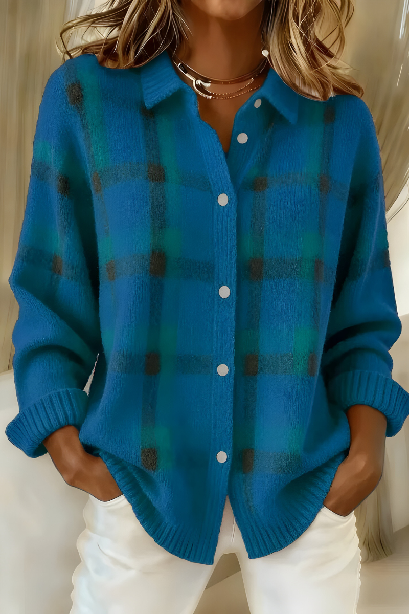 Dawn™ | Soft Check Knit Cardigan