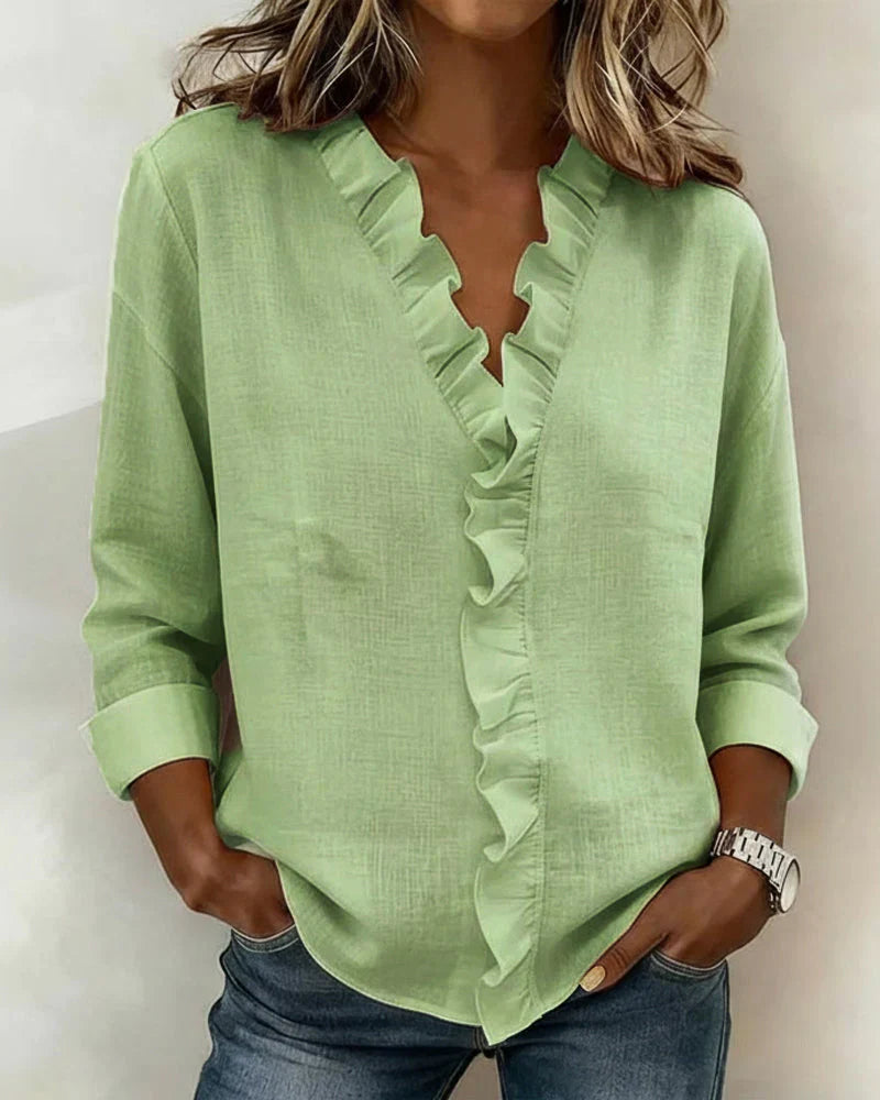 Bryanna™ | Ruffle V-Neck Blouse