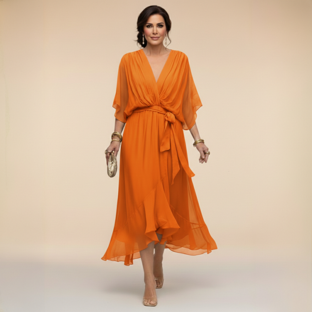 Elenir™ | Chiffon V-Neck Dress