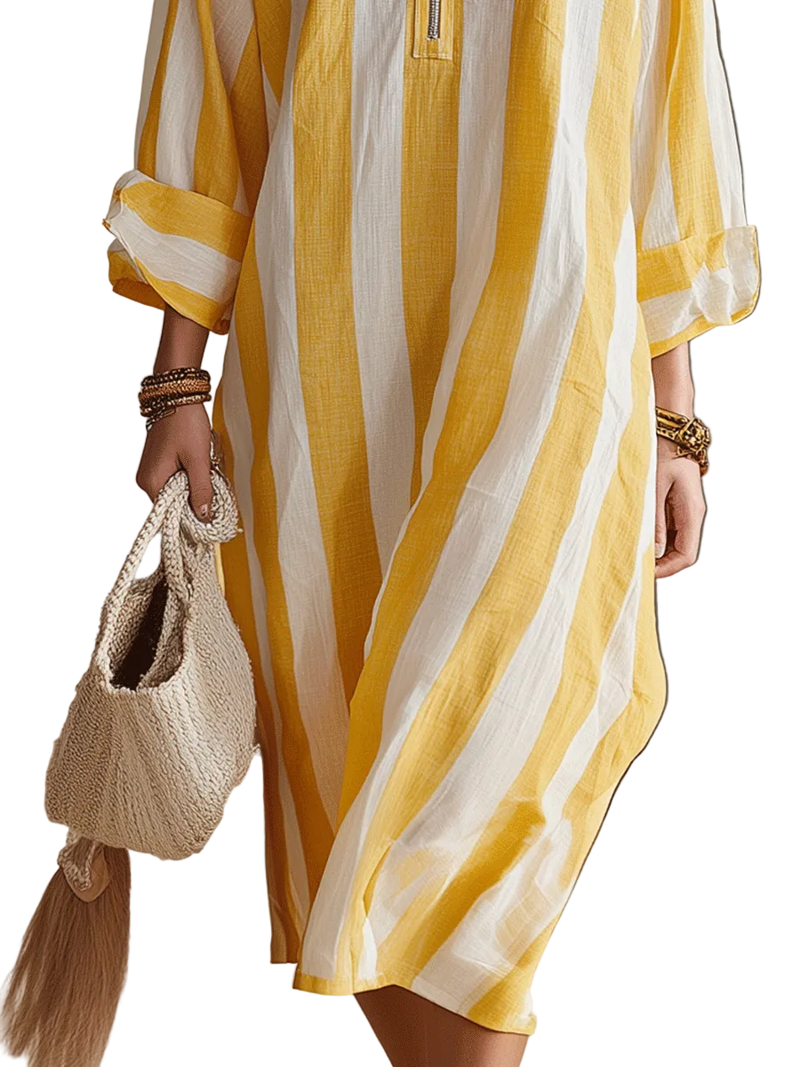 Carina™ | Striped Midi Dress