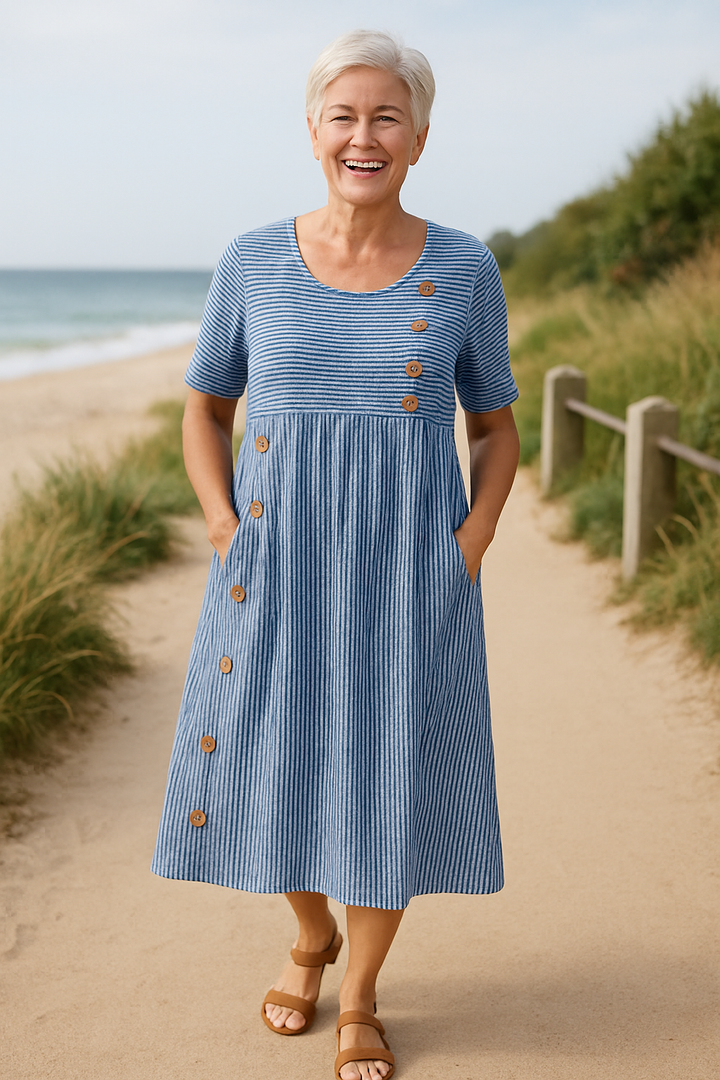 Lux™ | Vestido midi a rayas