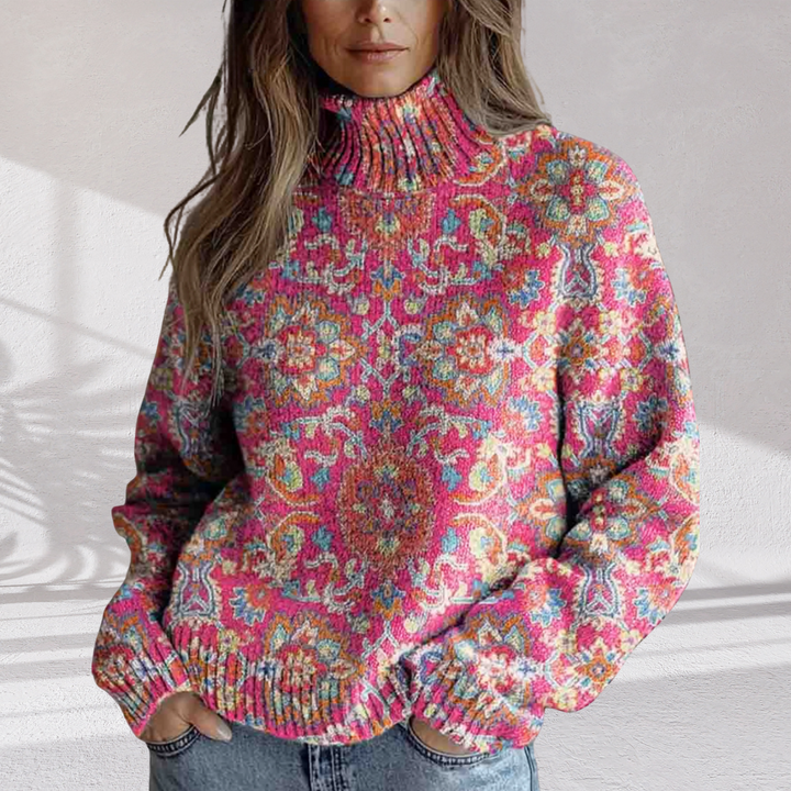 Daniella™ | Floral Knit Turtleneck