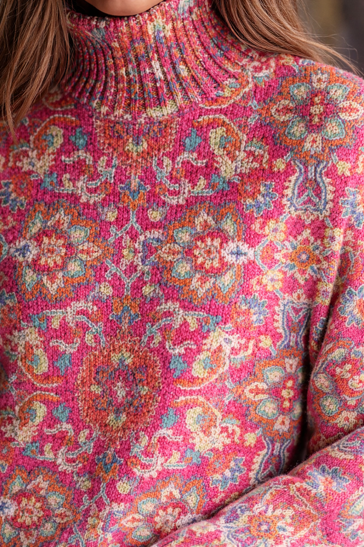 Daniella™ | Floral Knit Turtleneck