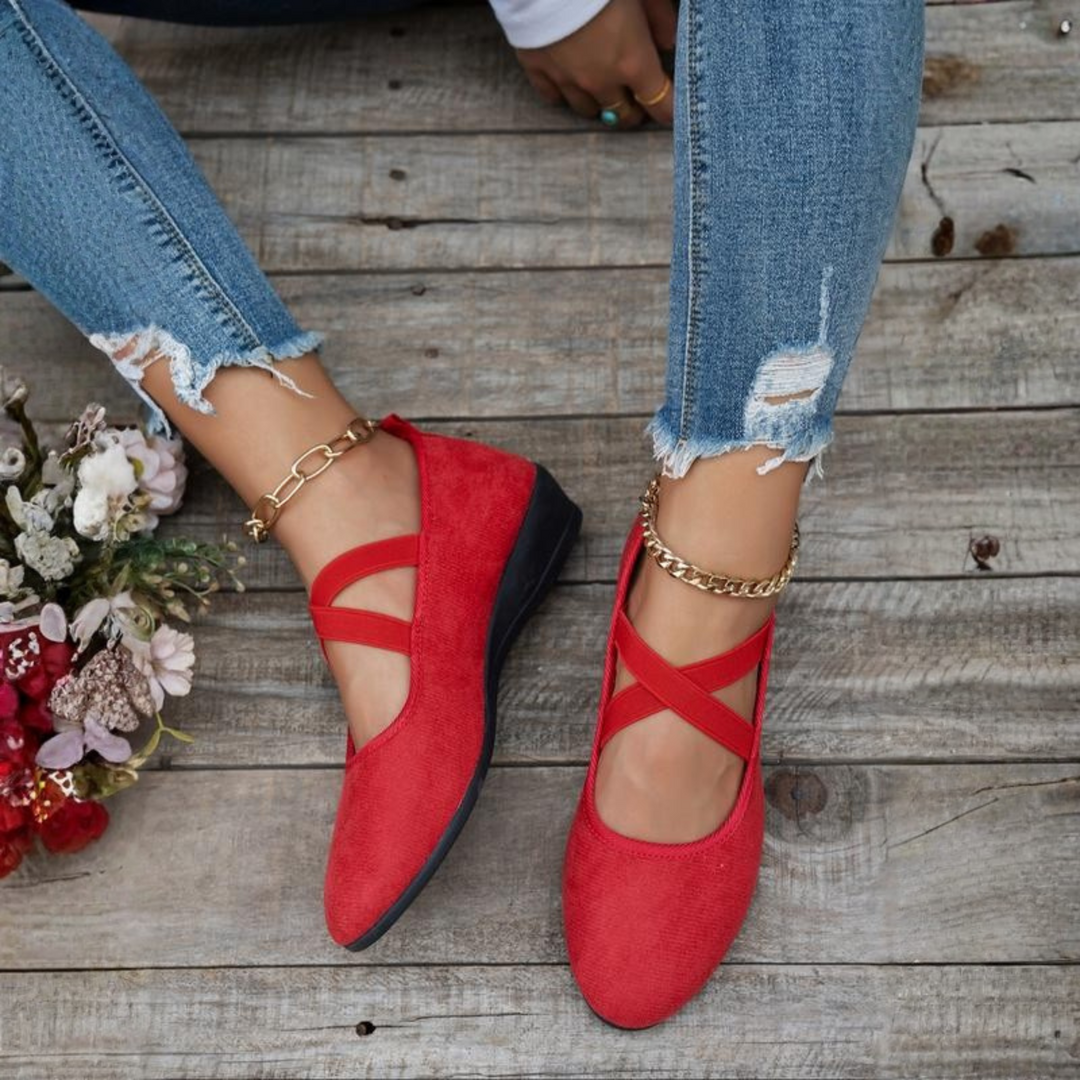 Deborah™ | Closed Wedge Heel Ballerina Flats