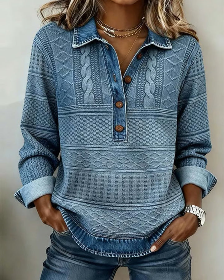 Eadoline™ | Cozy Button-Up Sweatshirt