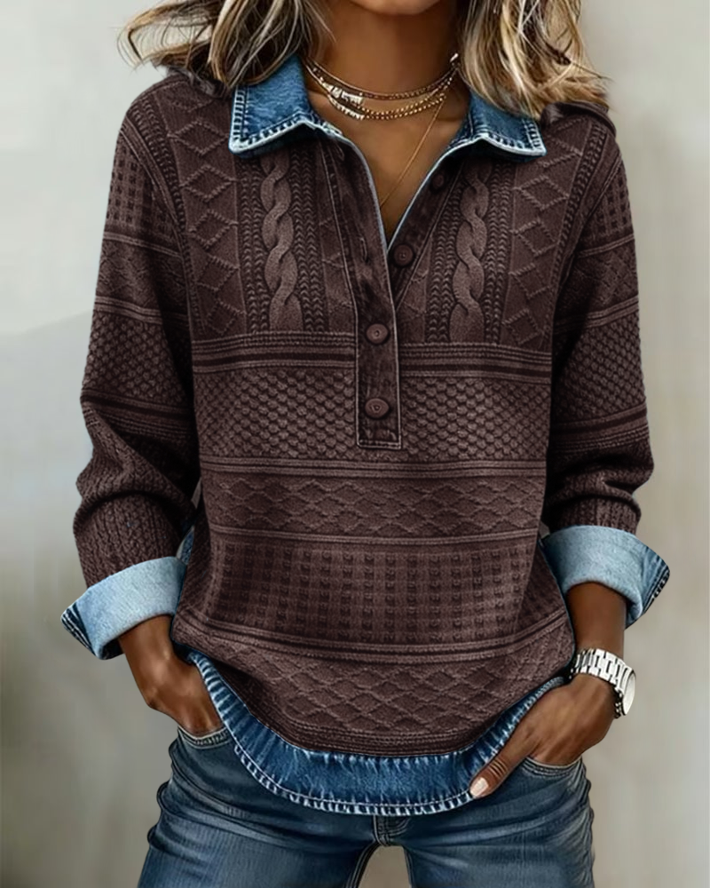 Eadoline™ | Cozy Button-Up Sweatshirt
