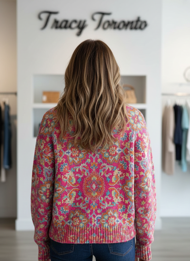 Daniella™ | Floral Knit Turtleneck
