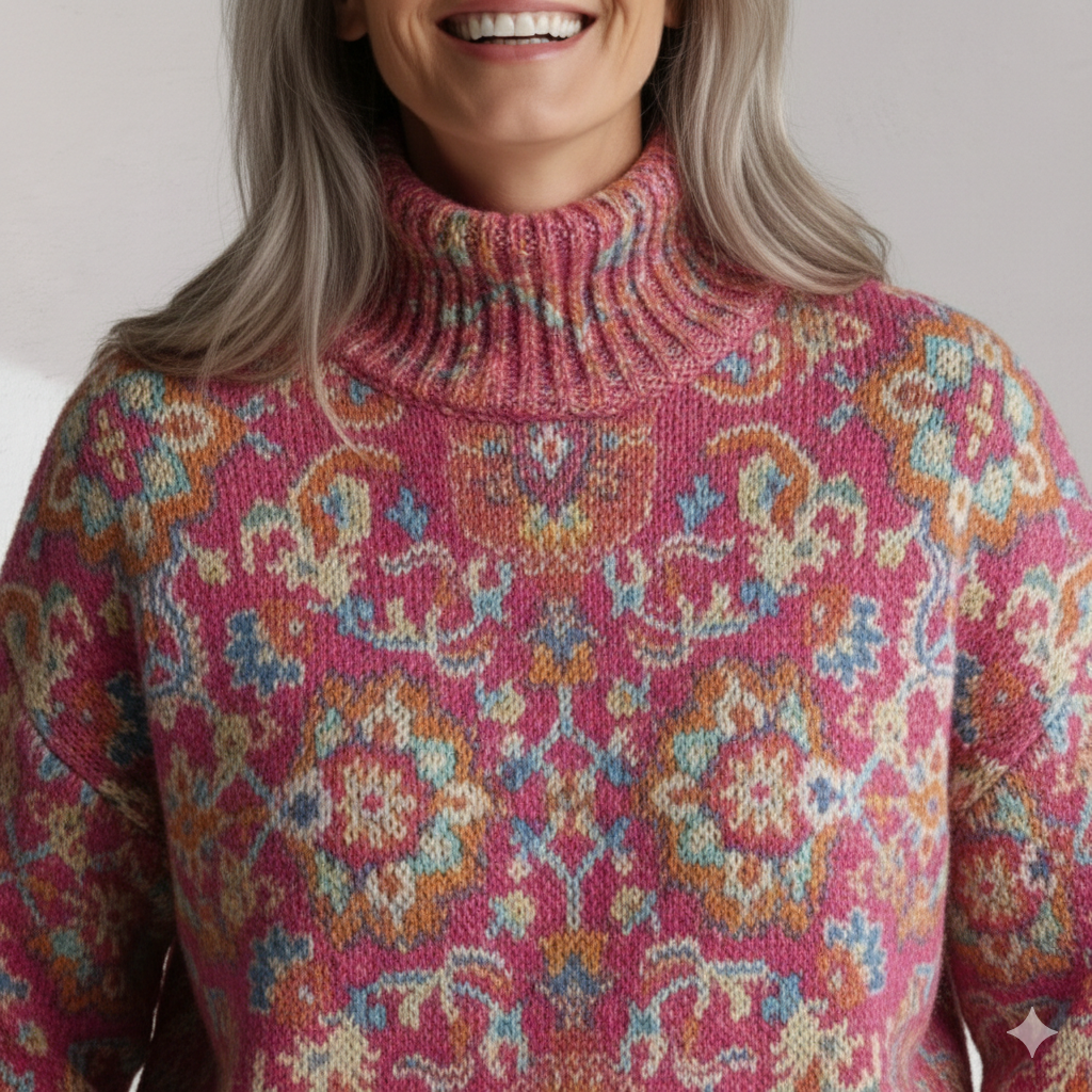 Daniella™ | Floral Knit Turtleneck