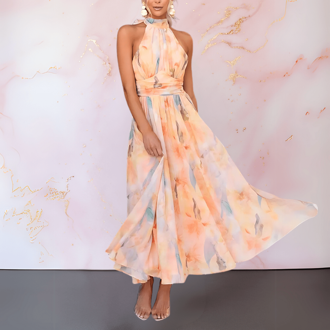 Giselle™ | Watercolour Halterneck Dress