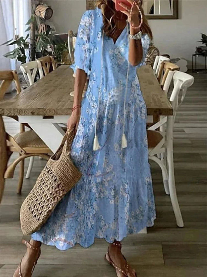Hanahh™ | Velvet Floral Maxi Dress