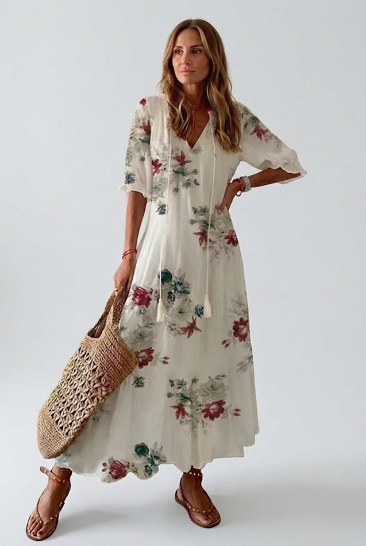 Hanahh™ | Velvet Floral Maxi Dress