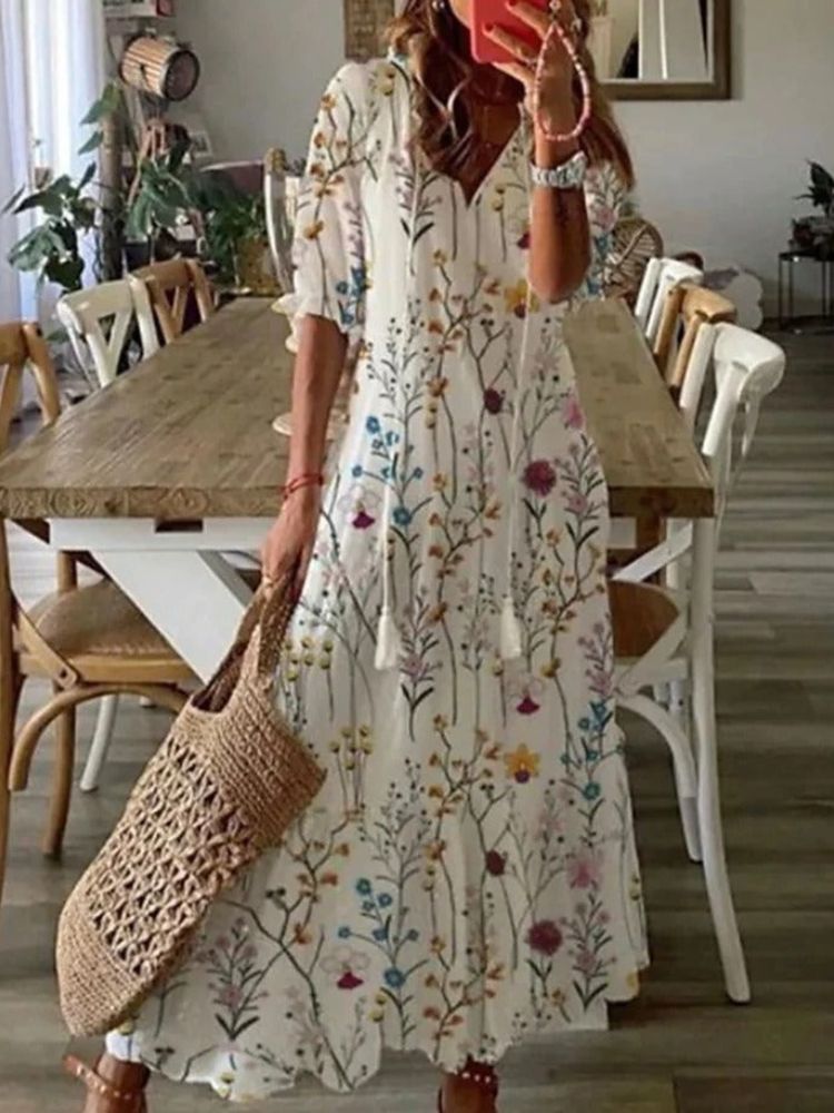 Hanahh™ | Velvet Floral Maxi Dress
