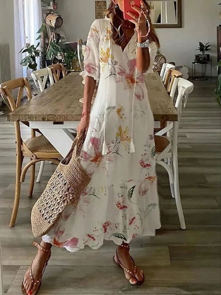 Hanahh™ | Velvet Floral Maxi Dress