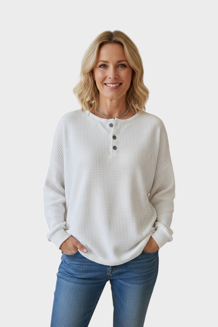 Quinn™ | Waffle Knit Cozy Sweater