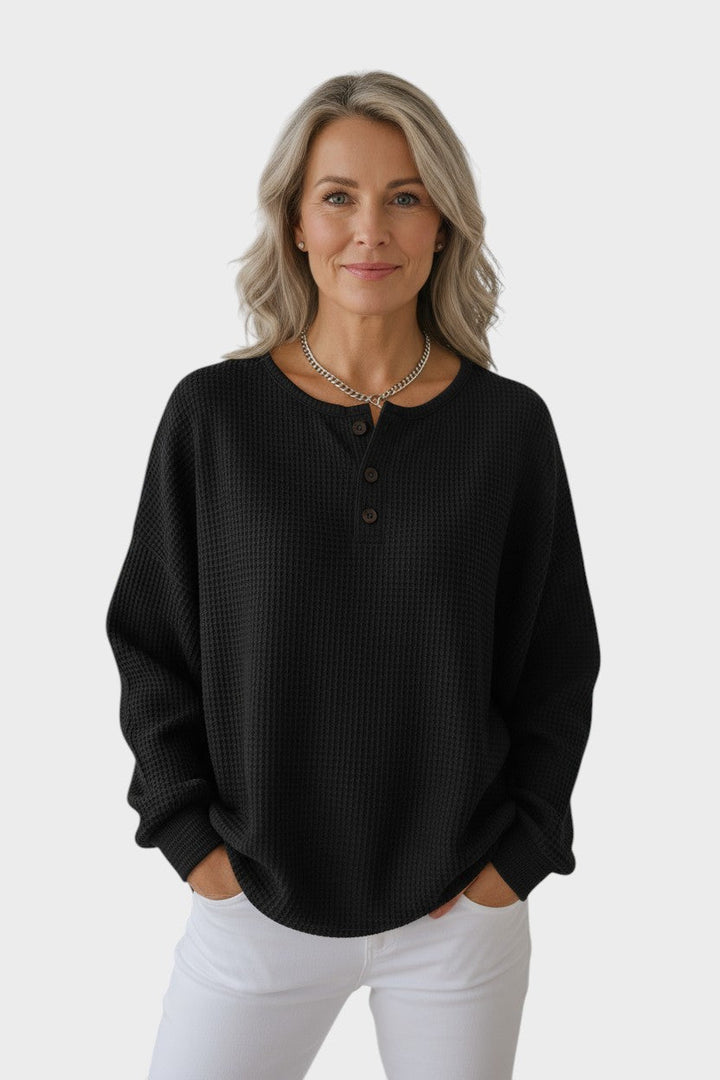 Quinn™ | Waffle Knit Cozy Sweater
