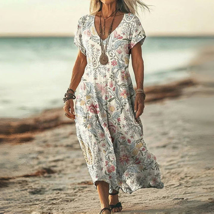 Indira™ | Vestido midi con estampado floral