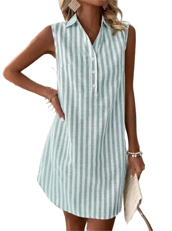 Leora™ | Striped Shirt Dress