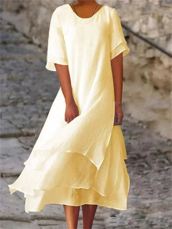 Lowelyn™ | Layered Flowy Midi Dress