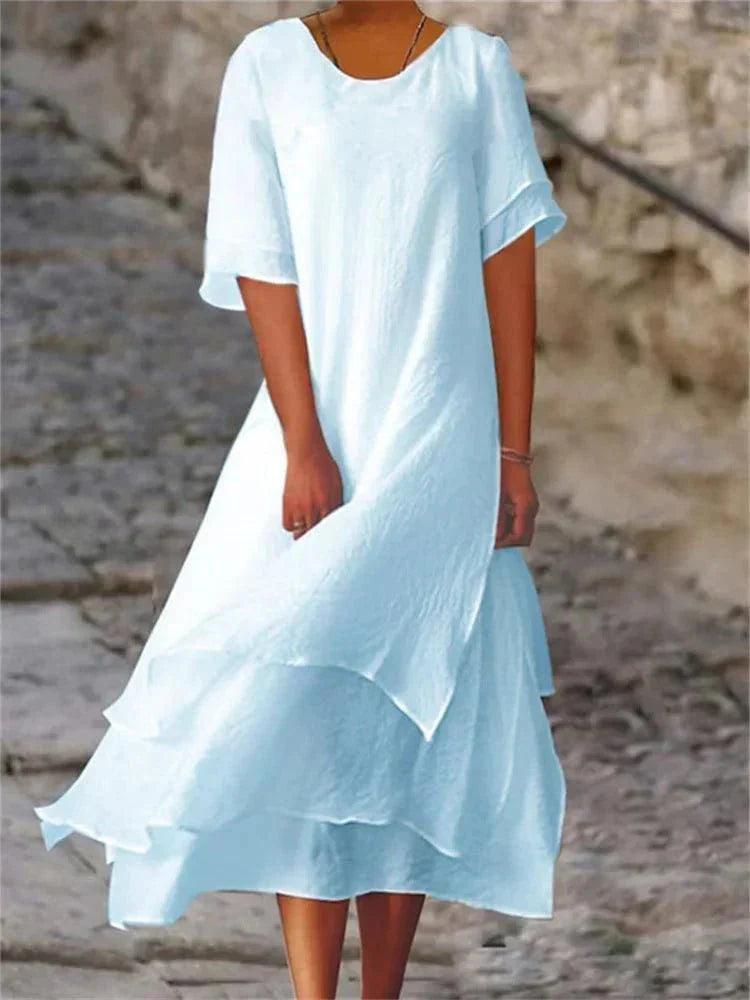 Lowelyn™ | Layered Flowy Midi Dress