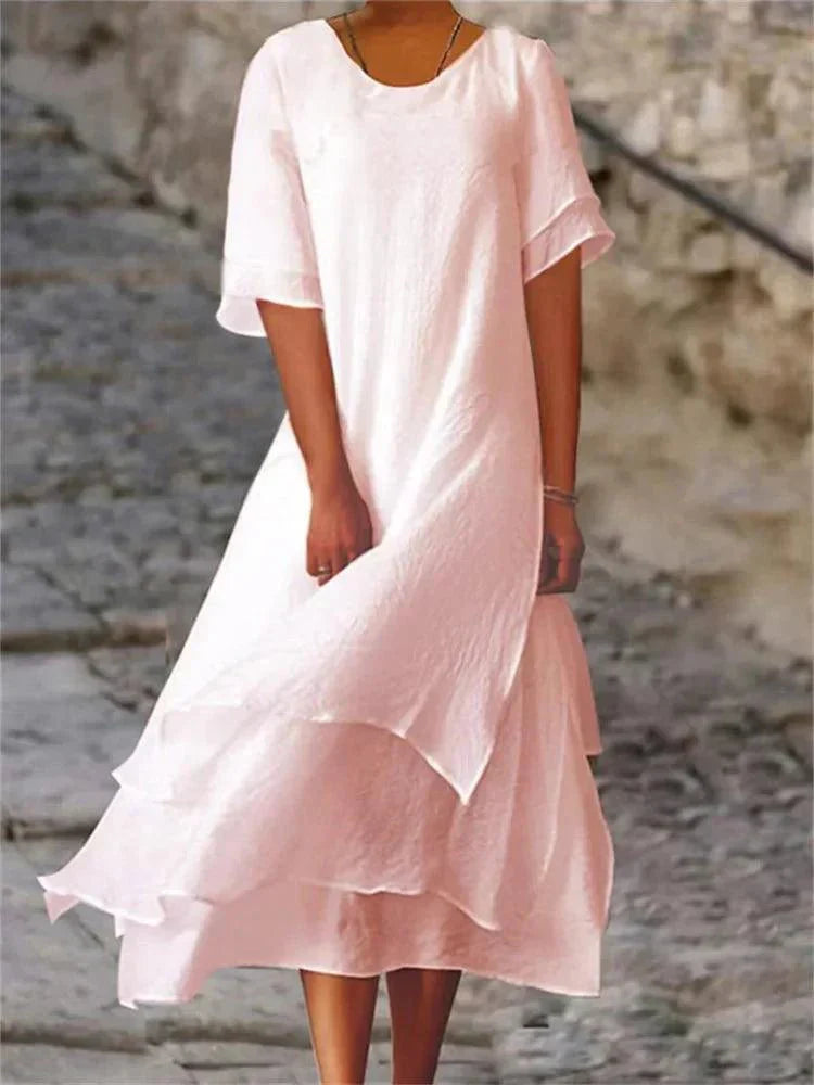Lowelyn™ | Layered Flowy Midi Dress