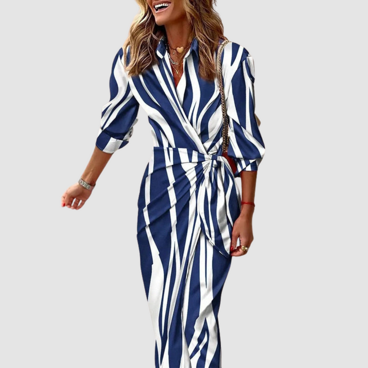 Meredith™ | Elegant Striped Dress