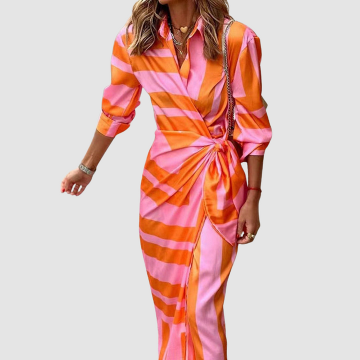 Meredith™ | Elegant Striped Dress