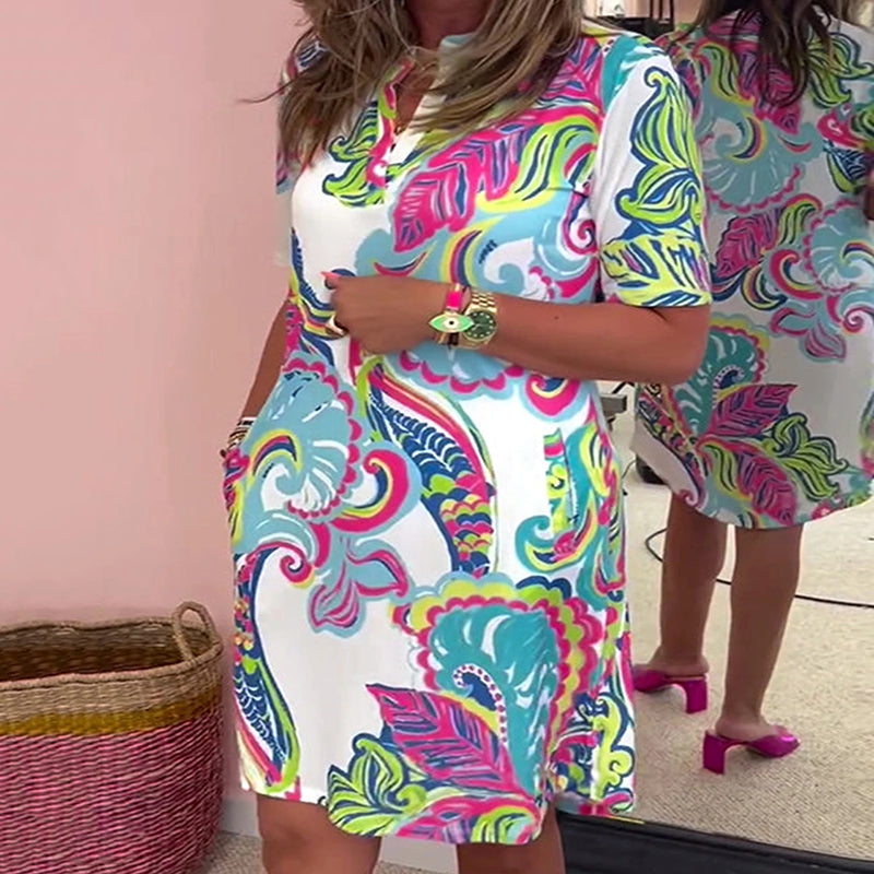 Naia™ | Vestido con cuello en V estampado