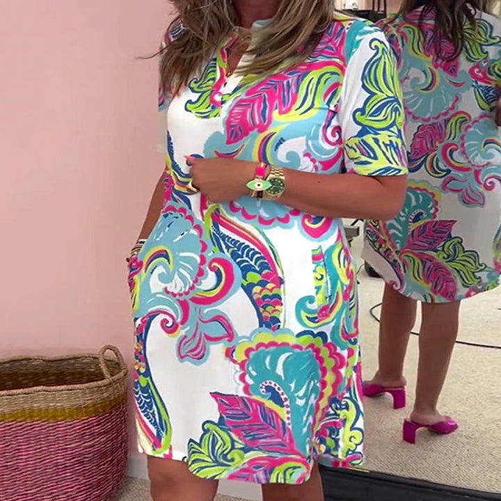 Naia™ | Vestido con cuello en V estampado