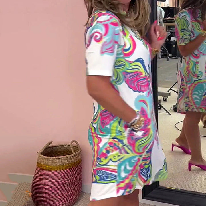 Naia™ | Vestido con cuello en V estampado