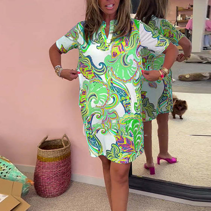 Naia™ | Vestido con cuello en V estampado