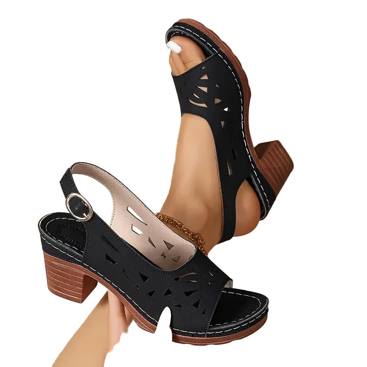 Noemi™ | Ankle Strap Block Heel Sandals