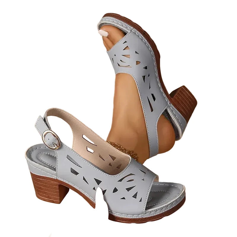 Noemi™ | Ankle Strap Block Heel Sandals